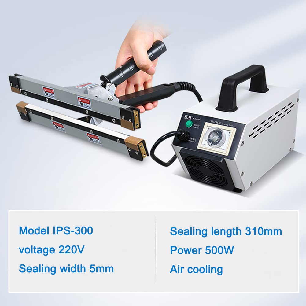 Sigillatrice a caldo portatile, attrezzatura portatile per sigillatura da 500 W per sacchetti di carta Mylar, stagnola e kraft, lunghezza 50 cm per soluzioni di sigillatura e conservazione rapide
