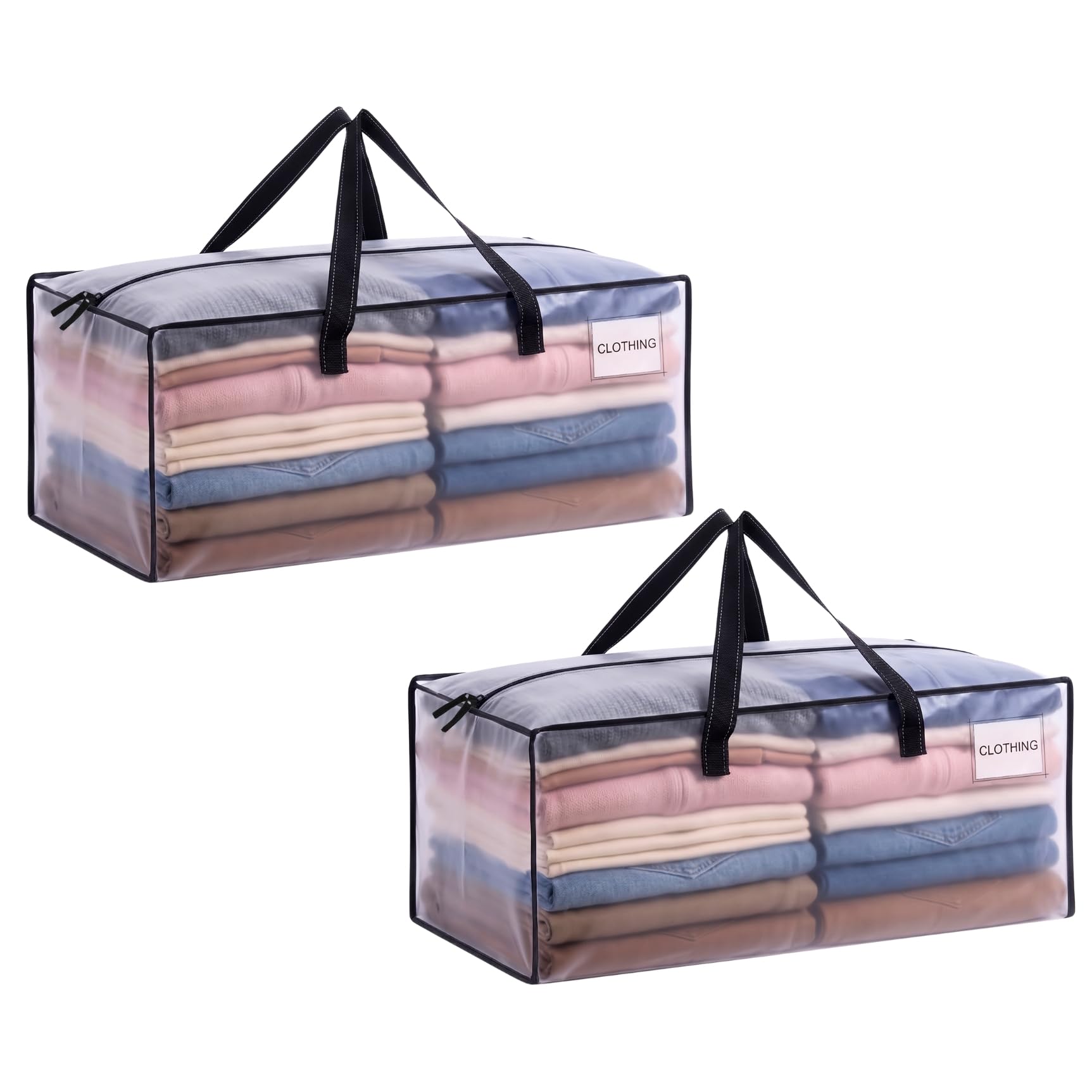 VENO Heavy Duty Moving Bags, Storage Bags, Easy Visibility, Clear, 2 Pack