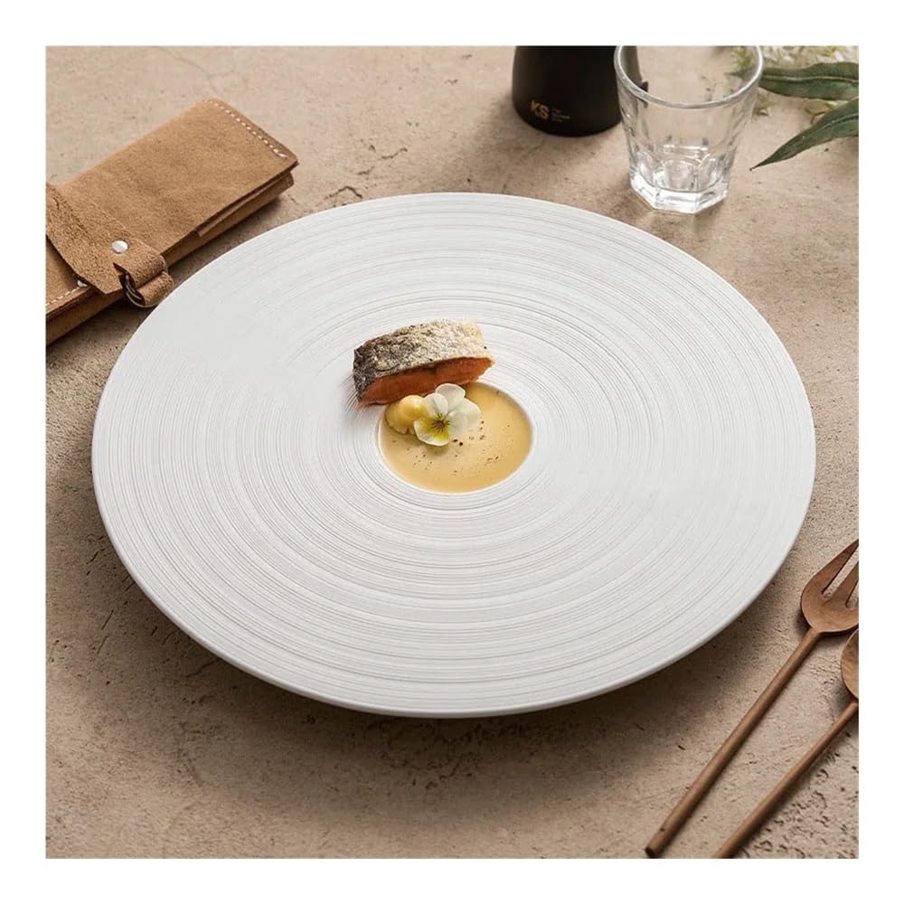 Talerze Obiadowe Biały ceramiczny trójnożny talerz do serwowania deserów sushi(28cm)