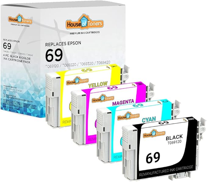 Houseoftoners HP 920XL Ink Cartridges - 4 Pack High Yield Remanufactured For Officejet 6000 6500 7000 7500a