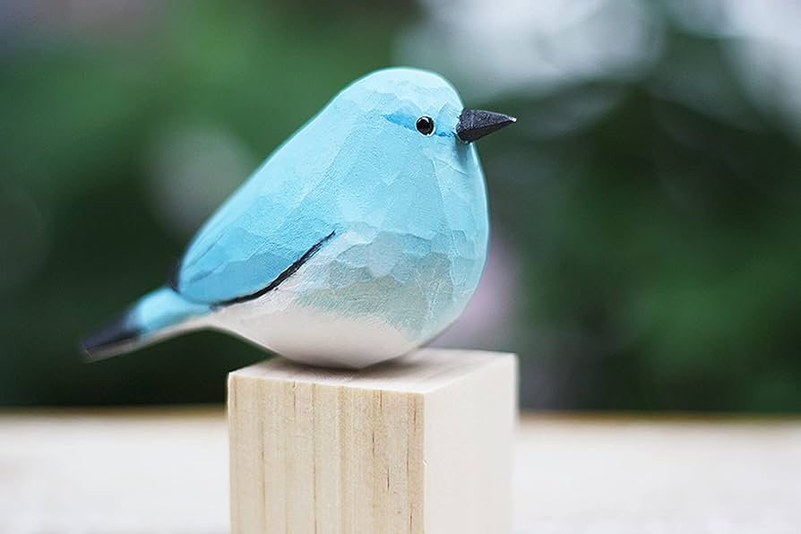 Amazon.co.jp: TALKLEK 木製 マウンテン ブルーバード 鳥 置物 手彫り Amazon.co.jp: TALKLEK 木製 マウンテン ブルーバード 鳥 置物 手彫り