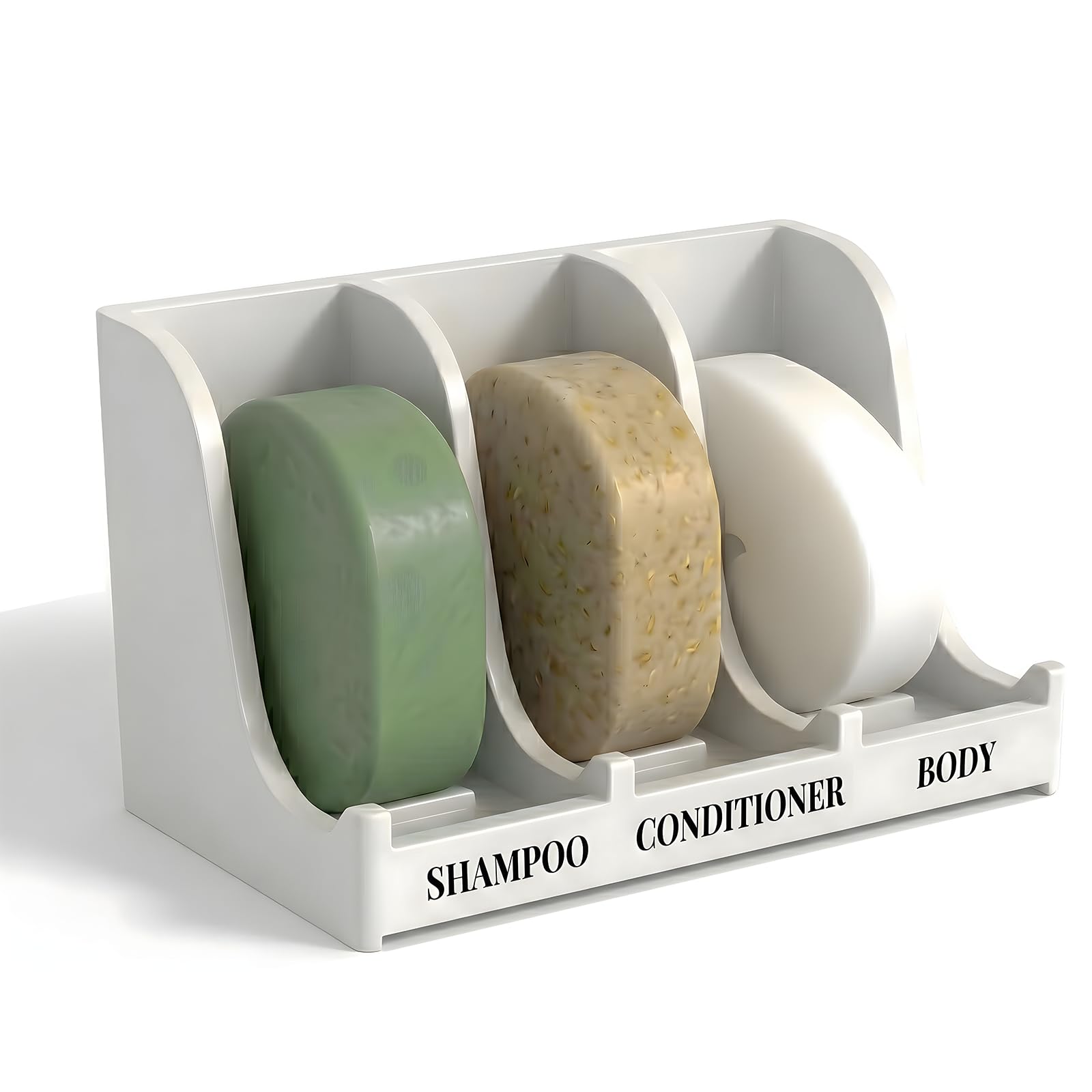 Soap Holder for Shower Wall, 3-Compartment Soap Dish [Patent Pending]