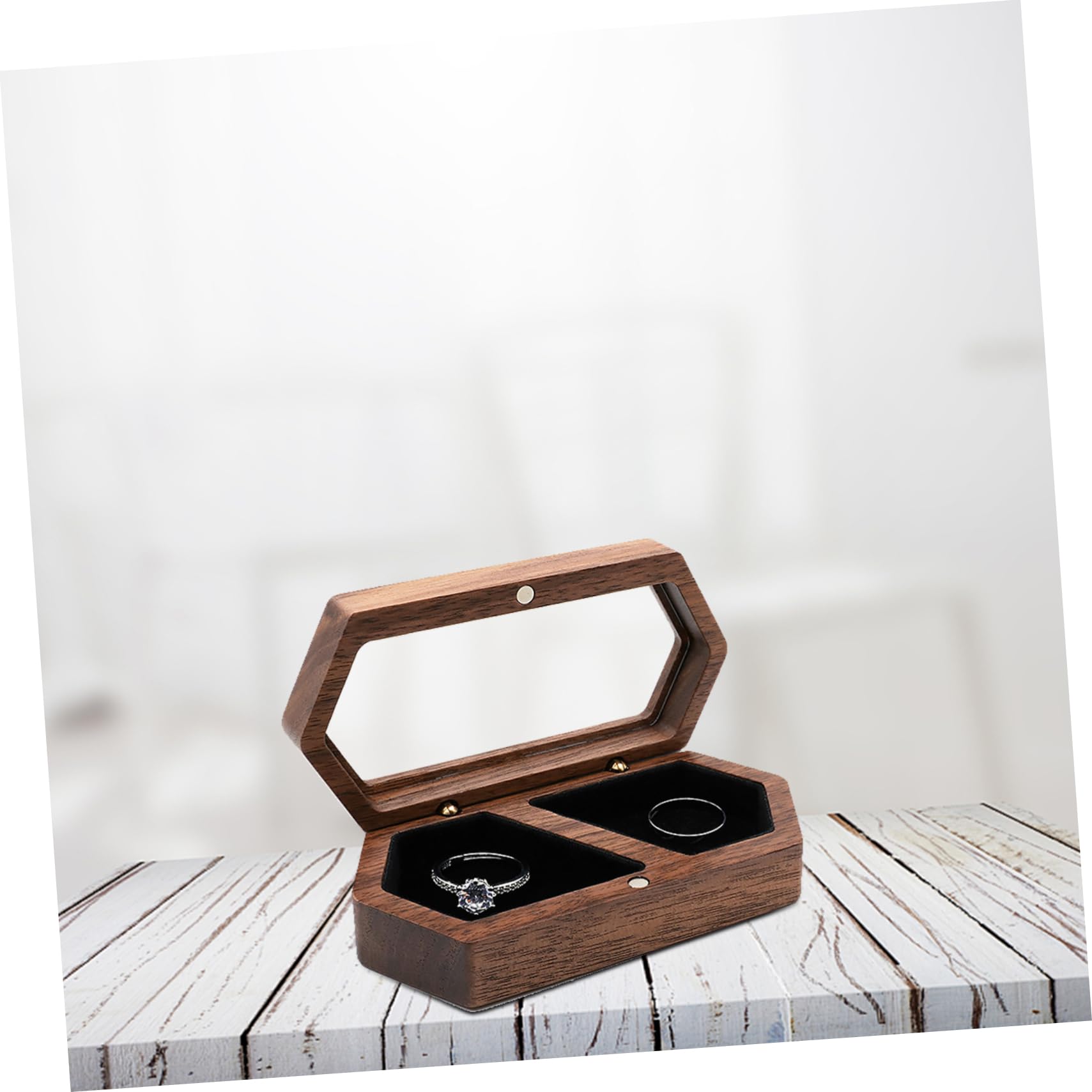 BESPORTBLE 3pezzi Scatola Portanelli Legno Per e Design e Per Matrimoni e Cerimonie Contenitore Decorativo Per e Nuziali