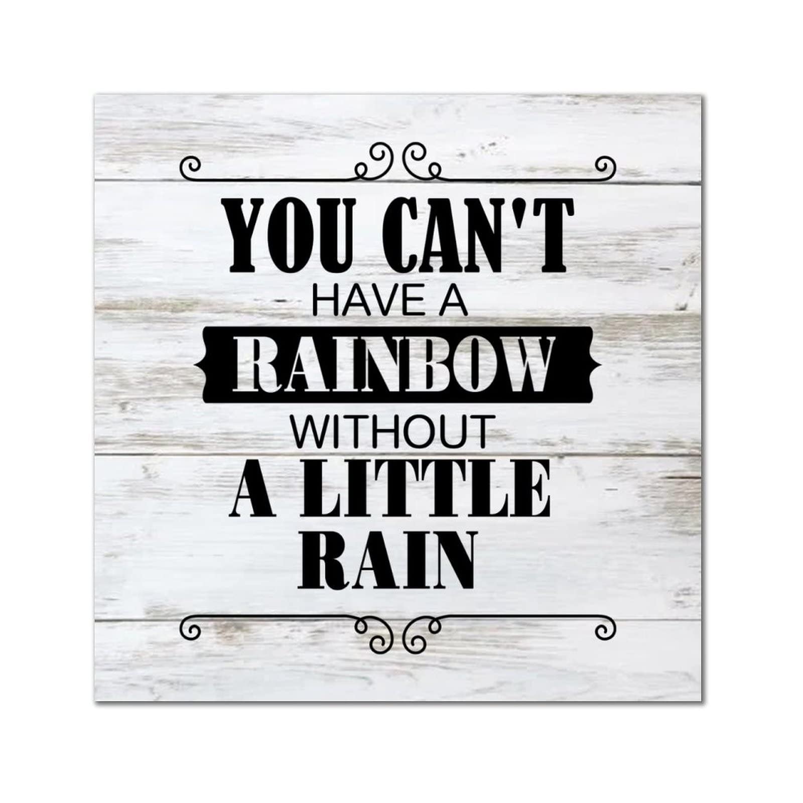 Plaque murale en bois You Can't Have A Rainbow decoration retro suspendre 35cm