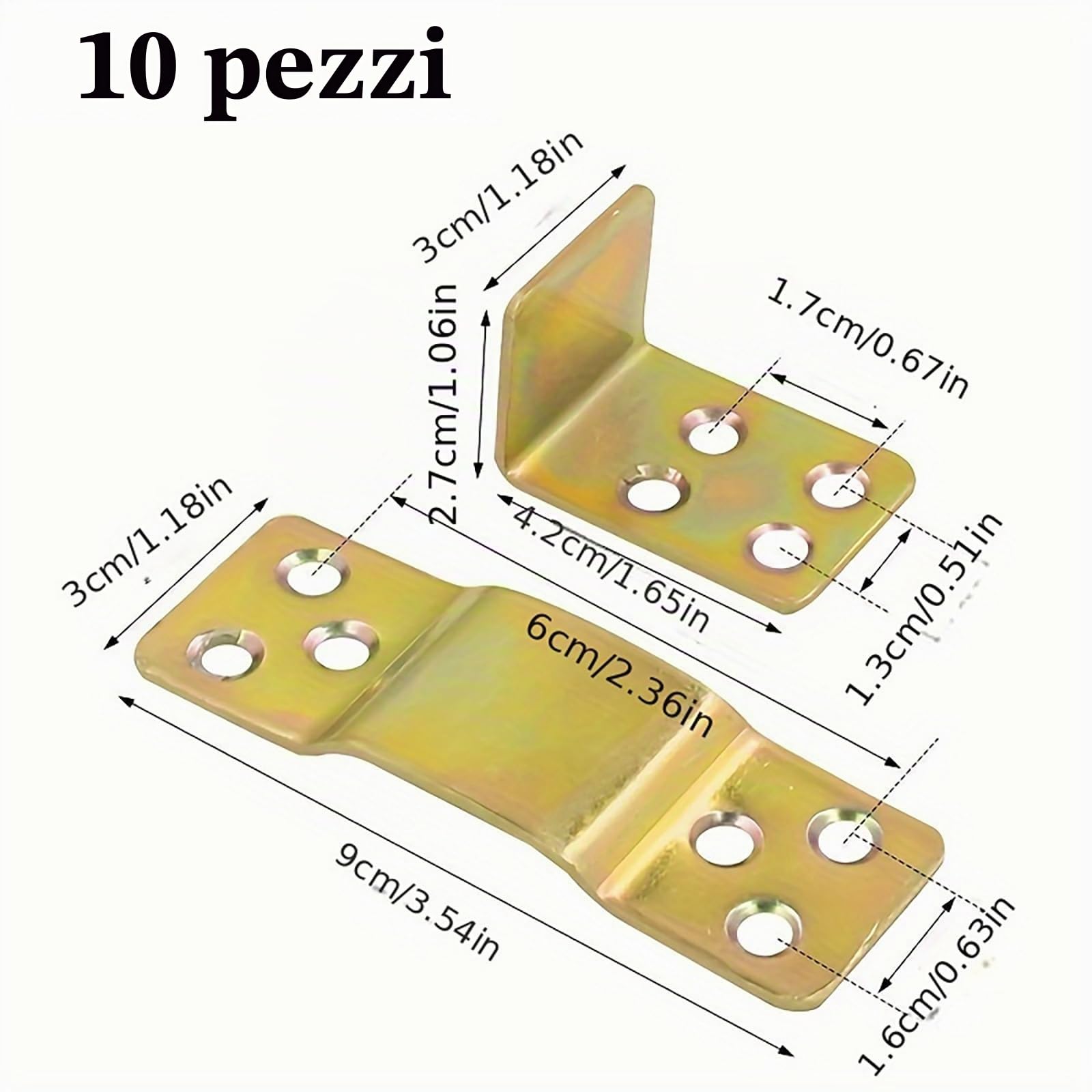 10 pezzi di supporto centrale per letto, ferramenta per letto, angolari resistenti per telai di letto in ferro, telai in legno, connettori angolari, connettori angolari a 90 gradi
