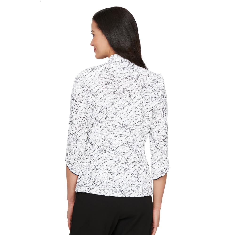 Alex Damen Plus Size Printed Twinset With Tank Top And Jacket Smokinghemd