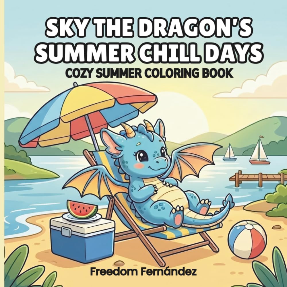 Sky the Dragon’s Summer Chill Days: Cozy Summer Coloring Book