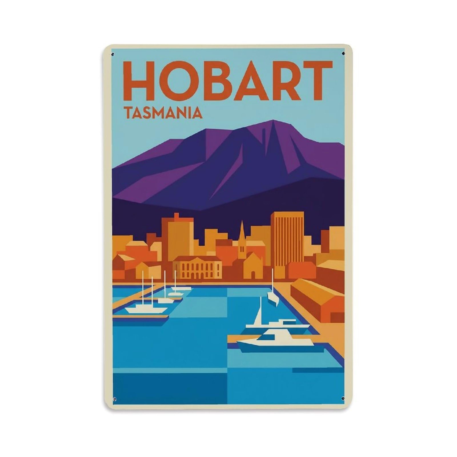 Australia Hobart Vintage Travel Metal Tin Sign