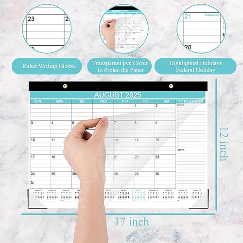 Miniatura 3 de Calendario de escritorio 2025-2026, desde agosto de 2025 a diciembre de 2026, calendario de escritorio con lista de tareas, papel de 140gsm, 17