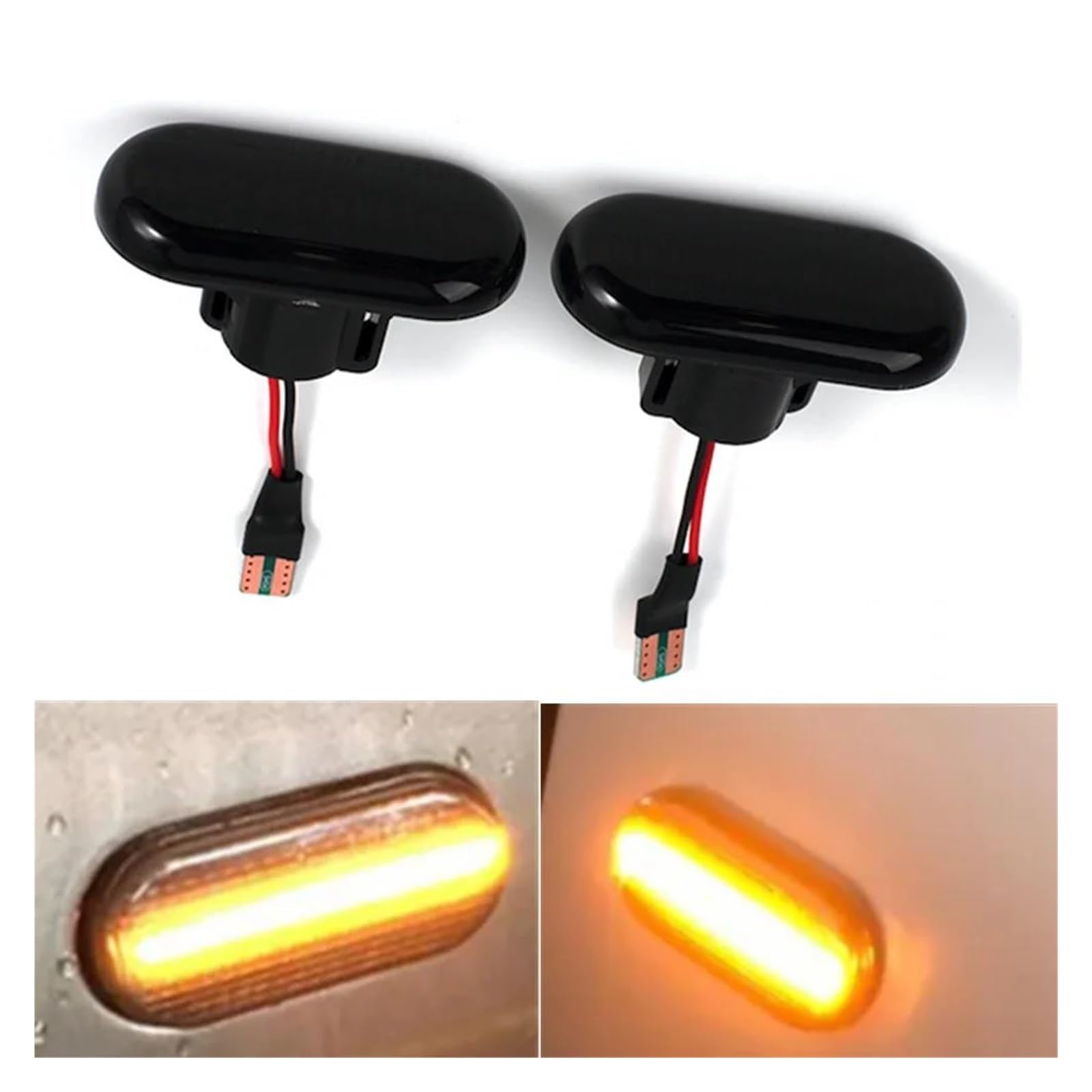 Generico Indicatore Laterale Indicatori direzione LED dinamici Lampeggiante sequenziale Per Clio Per Kangoo Per LAGUNA Per MEGANE Per TWINGO Per MASTER Luci Led(Smoked Black)