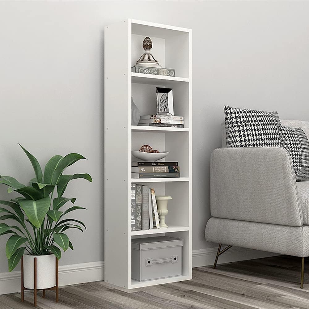 NE Furniture 5 Tier Wooden Bookshelf Bookcase Showcase Shelf