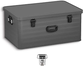Enders Aluminiumbox TORONTO 130 L Grey mit Schloss - Alubox 1 mm Wandstärke, spritzwasserdicht, stapelbar - Alukiste, Metallbox mit Deckel - Transportbox, Werkzeugkiste, Lagerbox