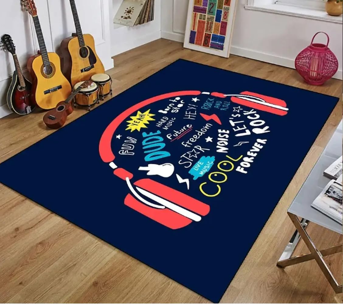 Tapis de sol antidérapant doux 100x160cm guitare vintage
