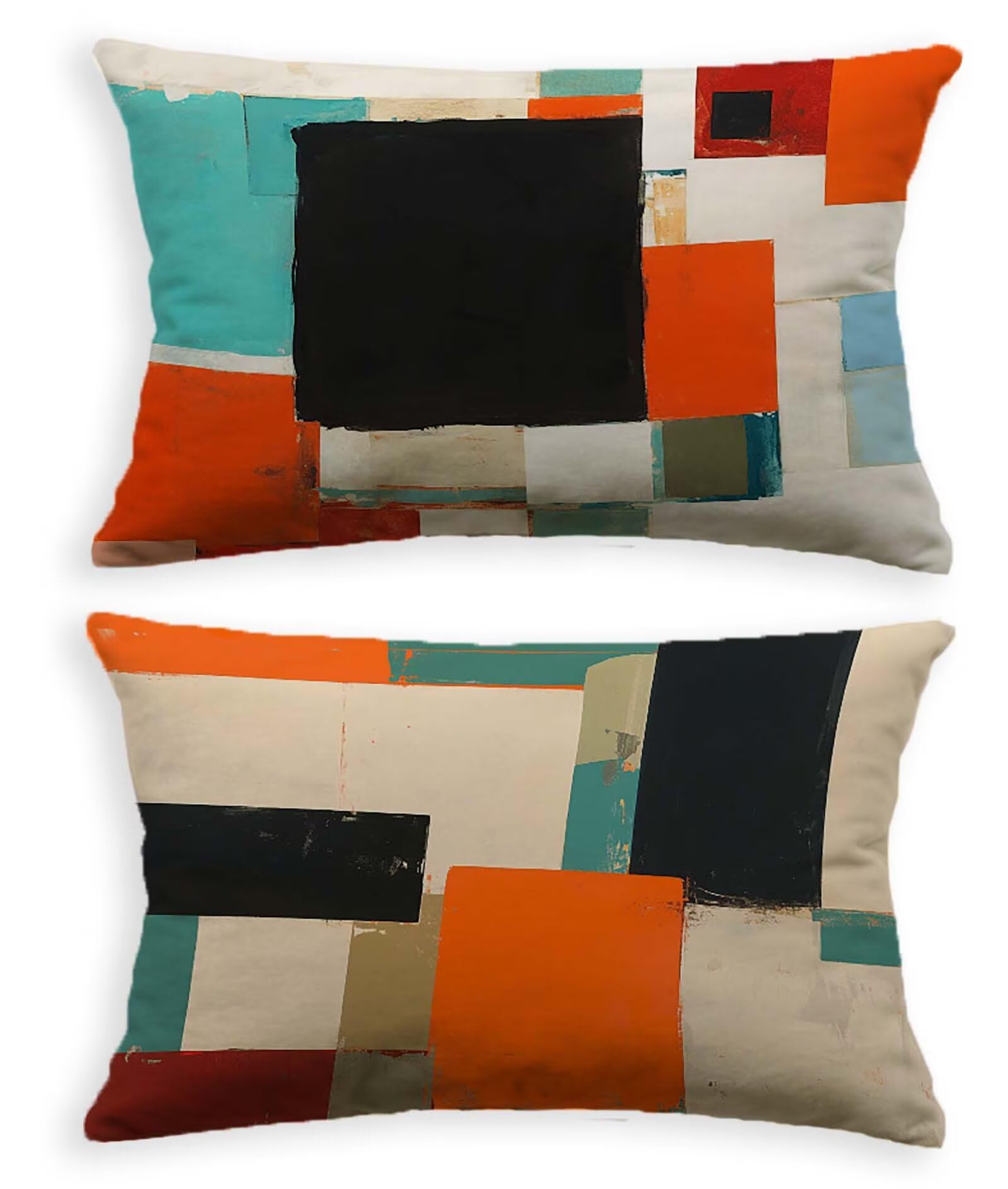 Housse de coussin moderne 60x90 lot de 2 taies rectangulaires en velours