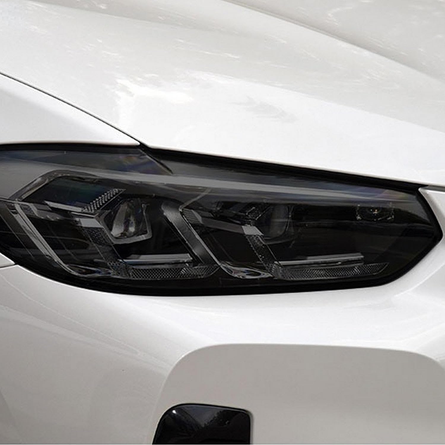 SamLng Car Front Light Film for BMW X3 G01 IX3 G08 Facelift 2022 2023 2 Pcs Car Headlight Protective Film Front Light Transparent Smoke Black TPU Sticker
