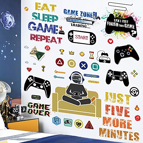 48 adhesivos decorativos para habitación gamer miniatura 4