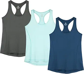 icyzone Women's Racerback Running Tank Tops (Pack of 3)