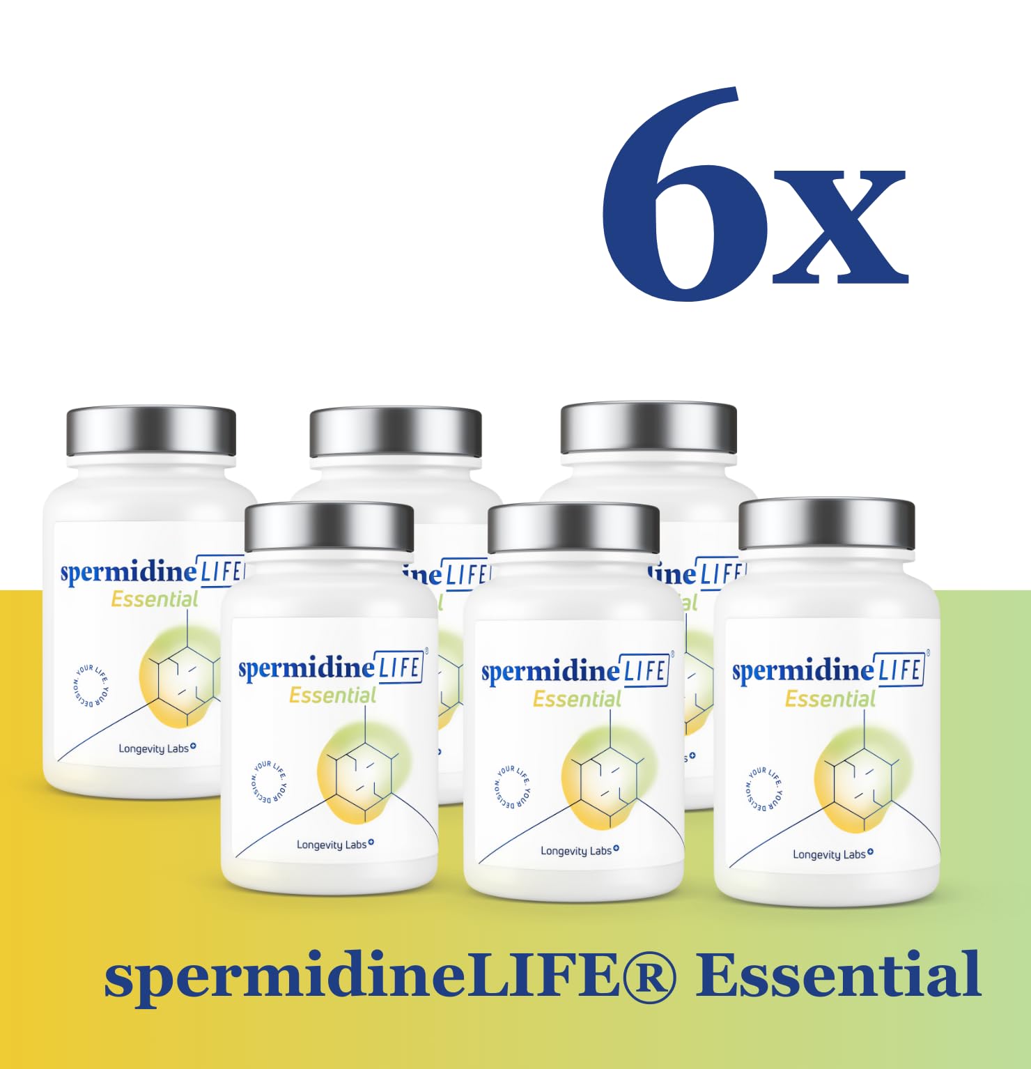 spermidineLIFE Essential – Spermidin Kapseln mit Zink & B1, 360 Stück | 1 mg Spermidin aus CelVio Weizenkeimextrakt – EU Novel Food zertifiziert – für Zellerneuerung & Energiestoffwechsel