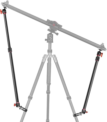 Neewer Estabilizador de brazo de soporte deslizante de cámara, paquete de 2 brazos de estabilidad de trípode ajustable de fibra de carbono para