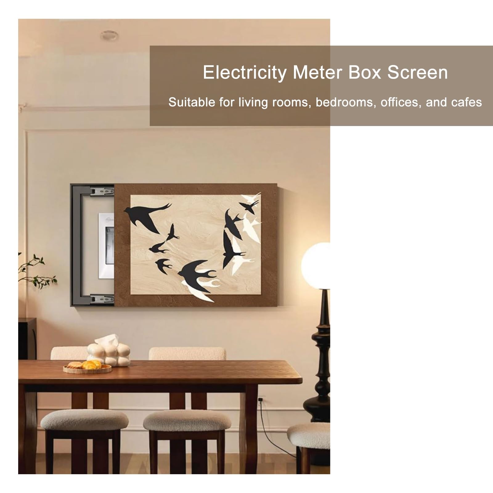Cubiertas Decorativas Para Cajas De Interruptores Y Cuadros De Distribución: Cajas Tapa Cuadro Electrico Ocultas, Interruptores Automáticos Y Fusibles(Brown4,45 * 55cm/17.7 * 21.6in)