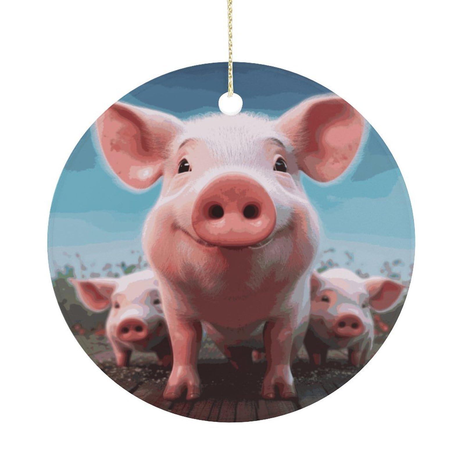 Adfgyerh Women's Style Smiling (4) Hanging Ceramic Ornaments, Christmas Tree Decorations, Funny Home Decor Gifts For Sisters & Work Best Friends