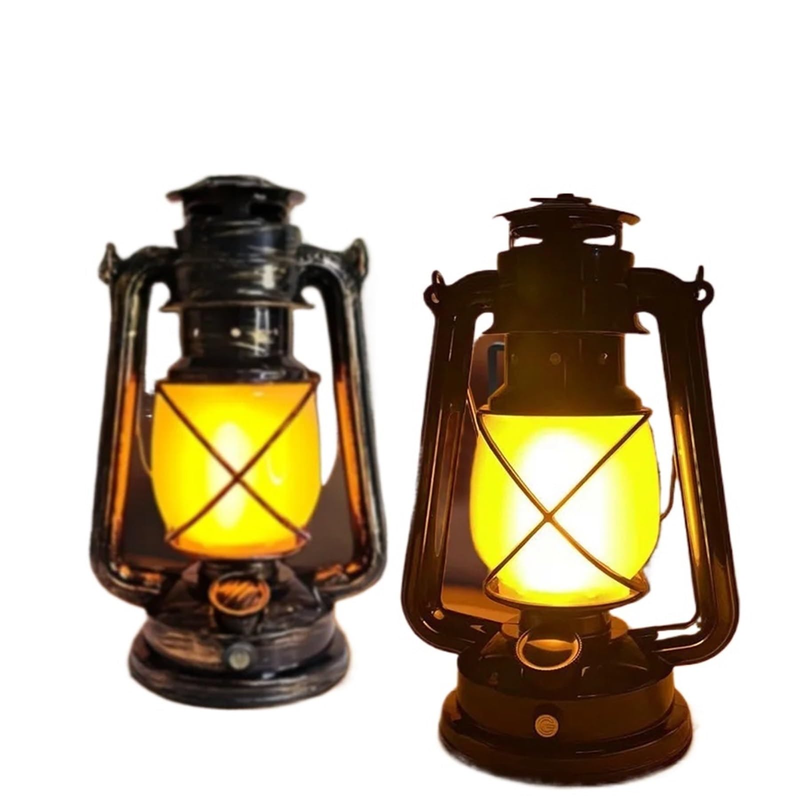 1 lampada di ricarica retrò da appendere per tenda, illuminazione esterna a cherosene, 3 modalità di illuminazione, illuminazione da campeggio (Black Shell)