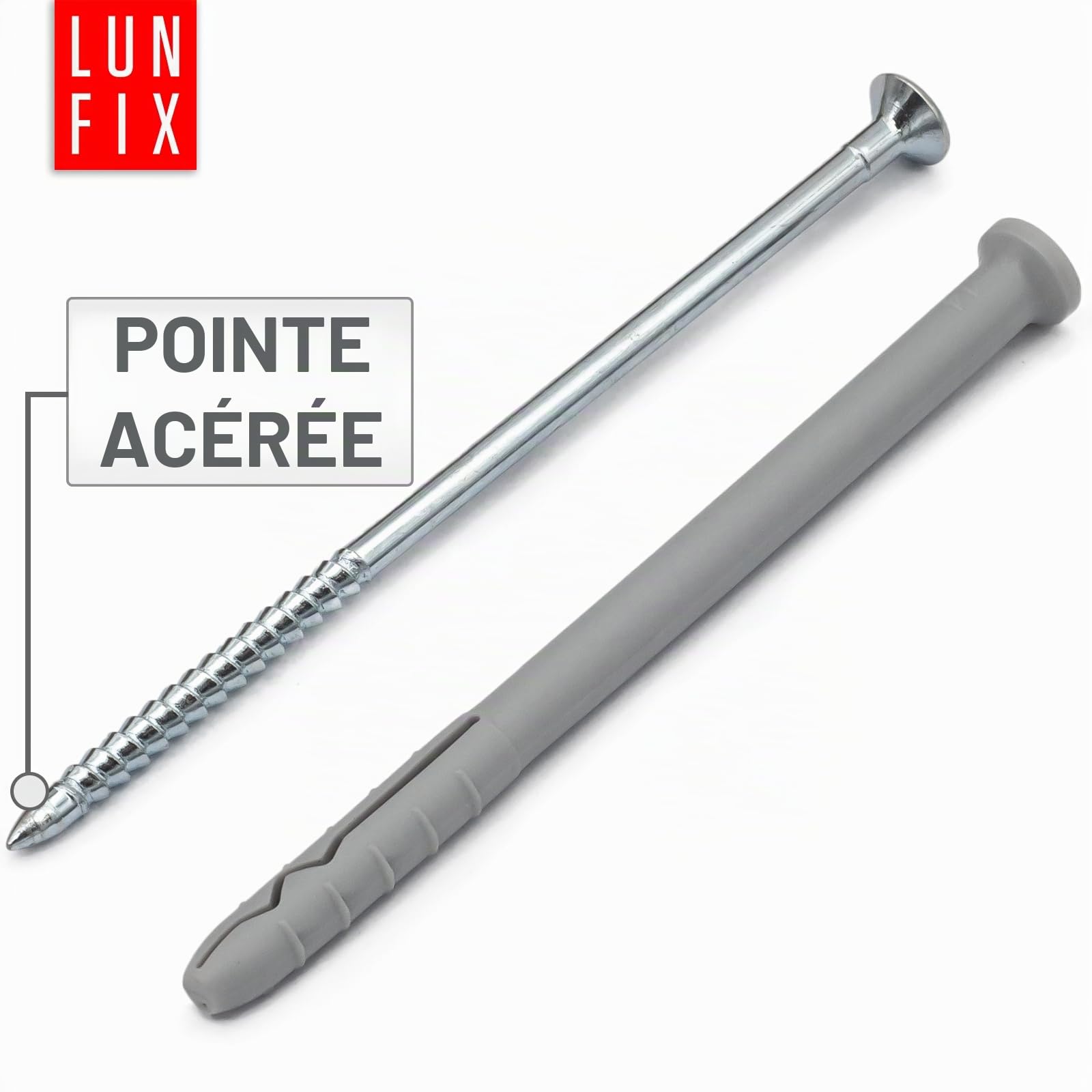 Chevilles à frapper 10.0x200mm, 50 pièces – Chevilles béton et placo avec vis pré-montées – Cheville murale rapide – Goujon à expansion, fixation mur, vis placo, ancrage à clouer