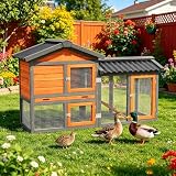 Wooden Duck Coop Outdoor,Temporary Quarantine & Isolation Coop Small Chicken...