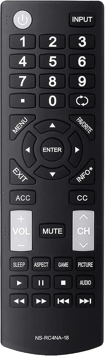 Universal NS-RC4NA-18 Remote Control Replacement for All Insignia TVs | No Programming Required