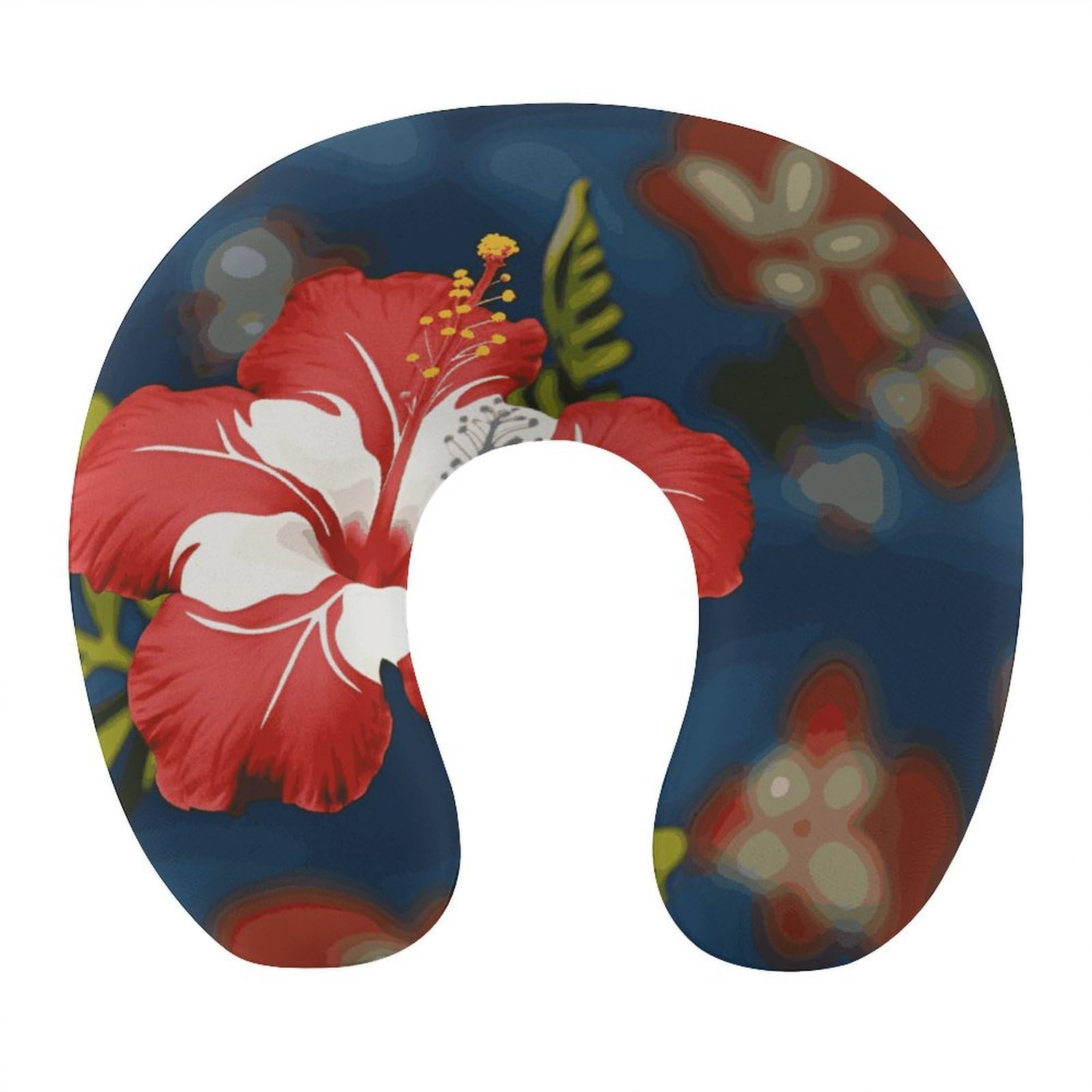 Btcowzrv Style Hawaii Flower U Shaped Neck Pillow Travel Pillows