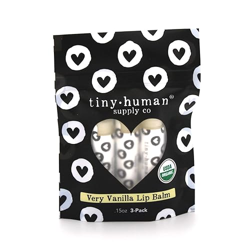 Bálsamo labial orgánico paquete de 3 fabricado con ceras y extractos de primera calidad certificado orgánico para labios agrietados muy vainilla