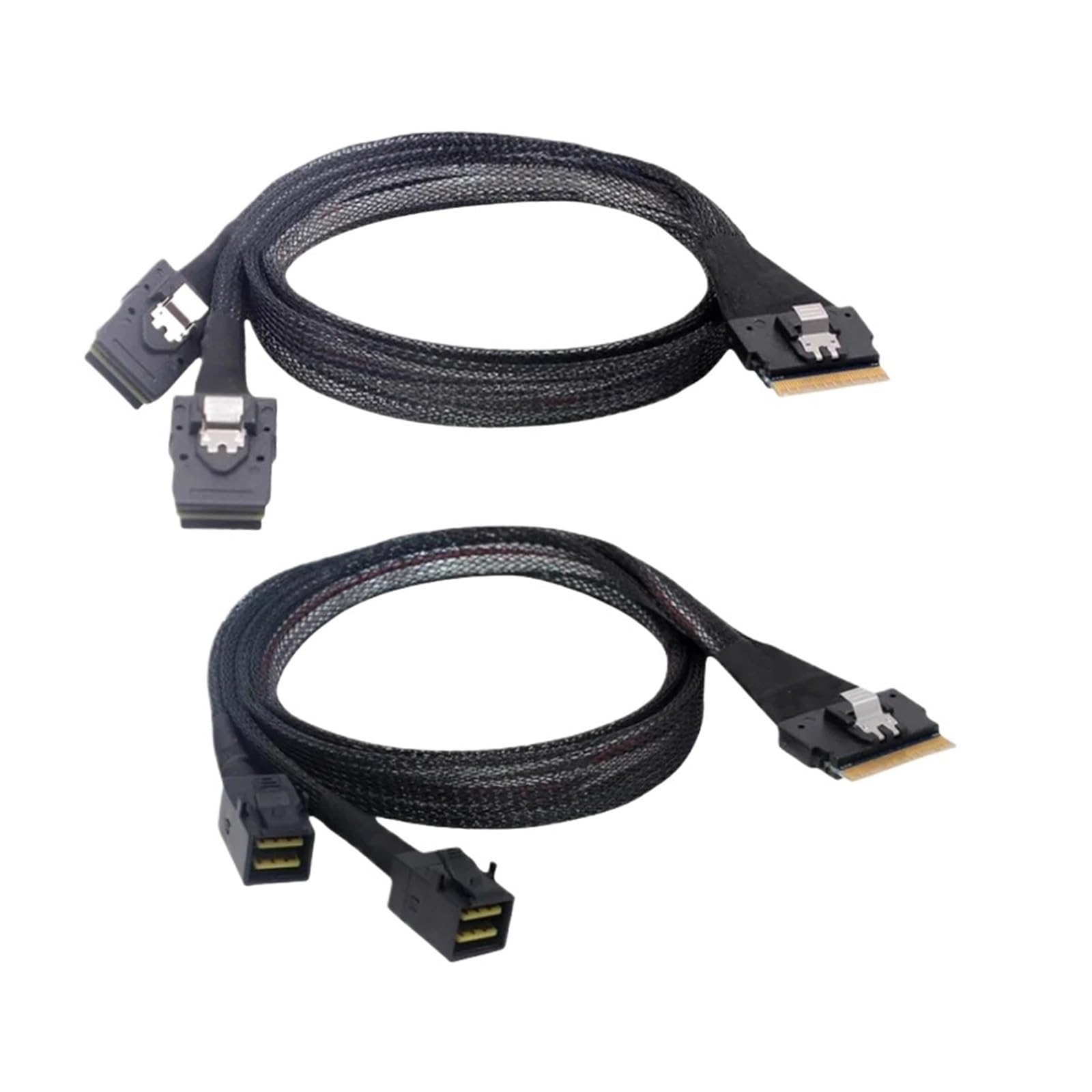 Câble de données fin SFF-8654 8i vers 2 ports 8654 8611 8643 S/AS 8087 40 cm 4i 8i PCI-E NVMe 2025 (8654 8i vers 2 8087)