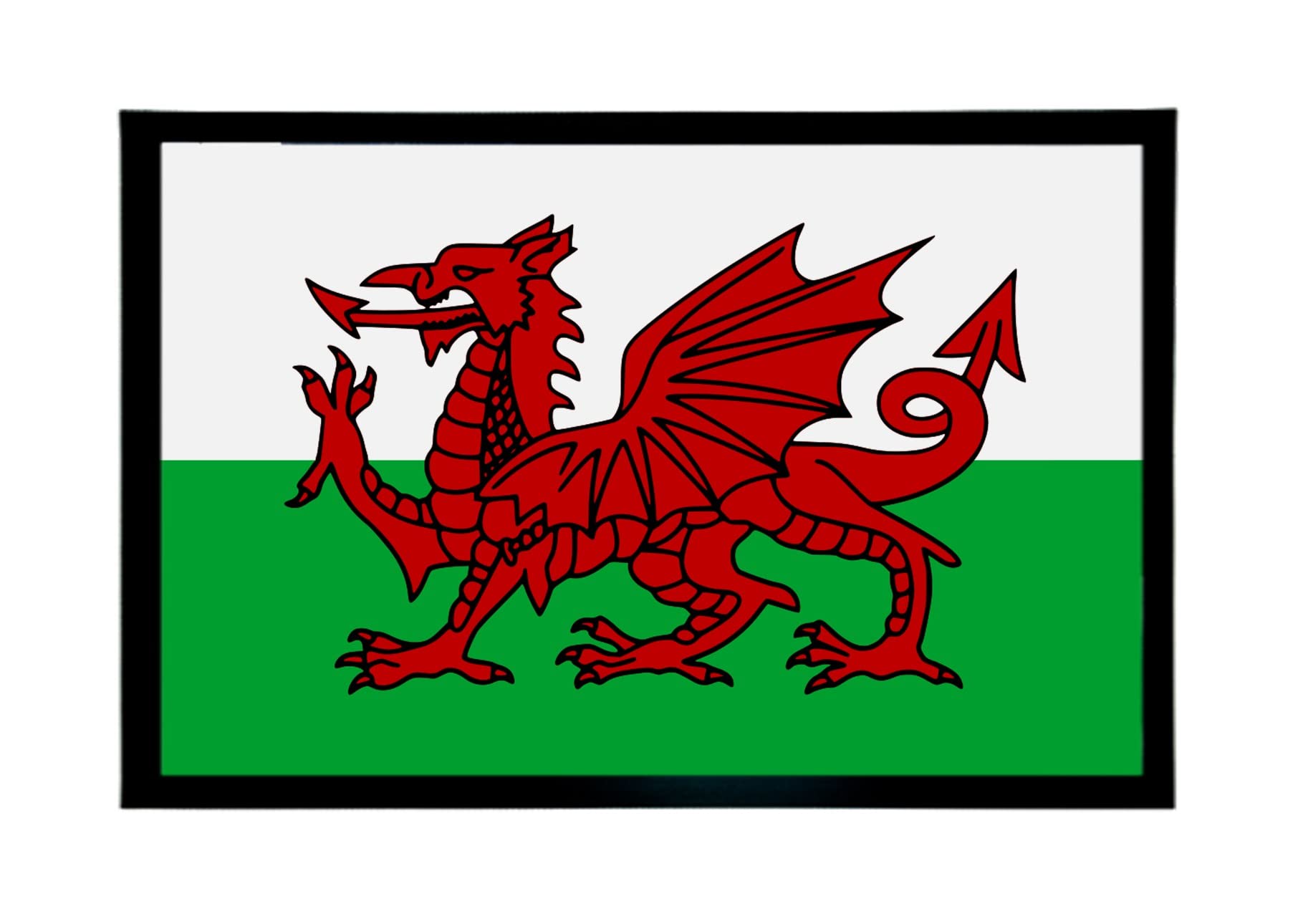 Customised-Printing Welsh Flag Doormat 60cm x 40cm Wales Dragon non slip rubber backing entrance mat
