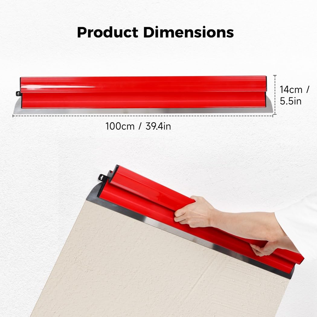 Lama lisciante per stucco per cartongesso, coltello raschietto in acciaio inox da 100 cm per levigare le pareti e riempire crepe
