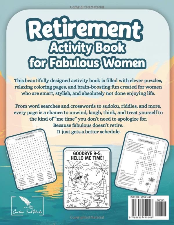 Retirement Activity Book for Fabulous Women: A Fun, Stylish Puzzle Book Packed with Word Searches, Crosswords, Sudoku, Mazes, Riddles, Coloring & Much ... Yet! Activity Books for Retirement & Gifts) image 3