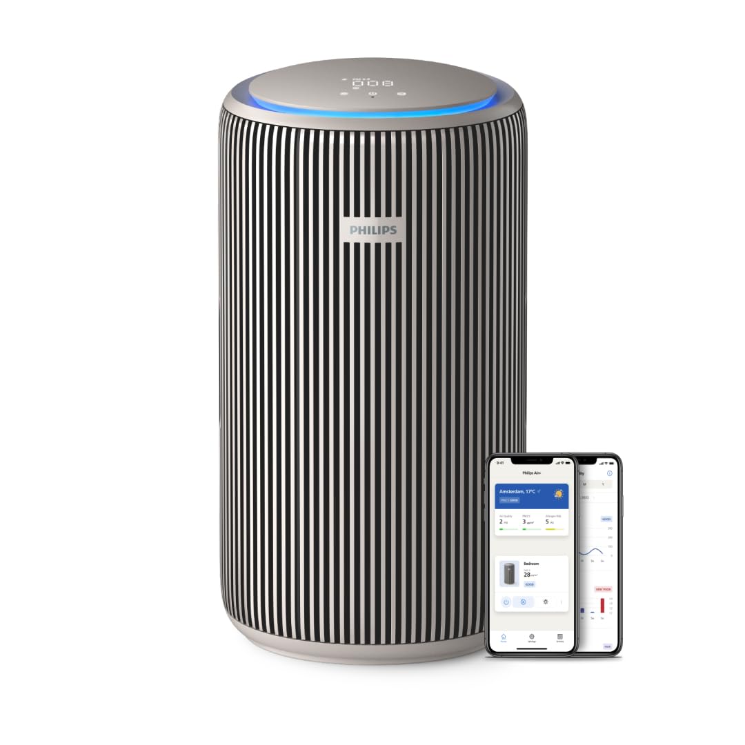 Philips PureProtect 3200 Series: Purificatore d'aria Intelligente, Filtro HEPA e a Carbonio Attivo, CADR 500 m³/h per spazi di 130 m², ultra-silenzioso ed efficiente energeticamente (AC3210/12)