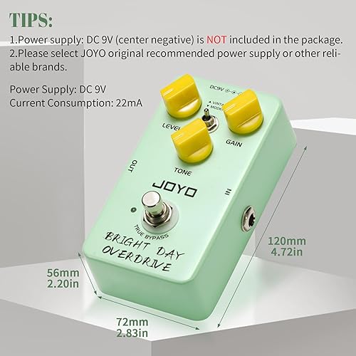 Miniatura 5 de JOYO Pedales de efecto de guitarra Overdrive Blues, Overdrive de alta ganancia desde tonos vintage hasta modernos para guitarra eléctrica, True