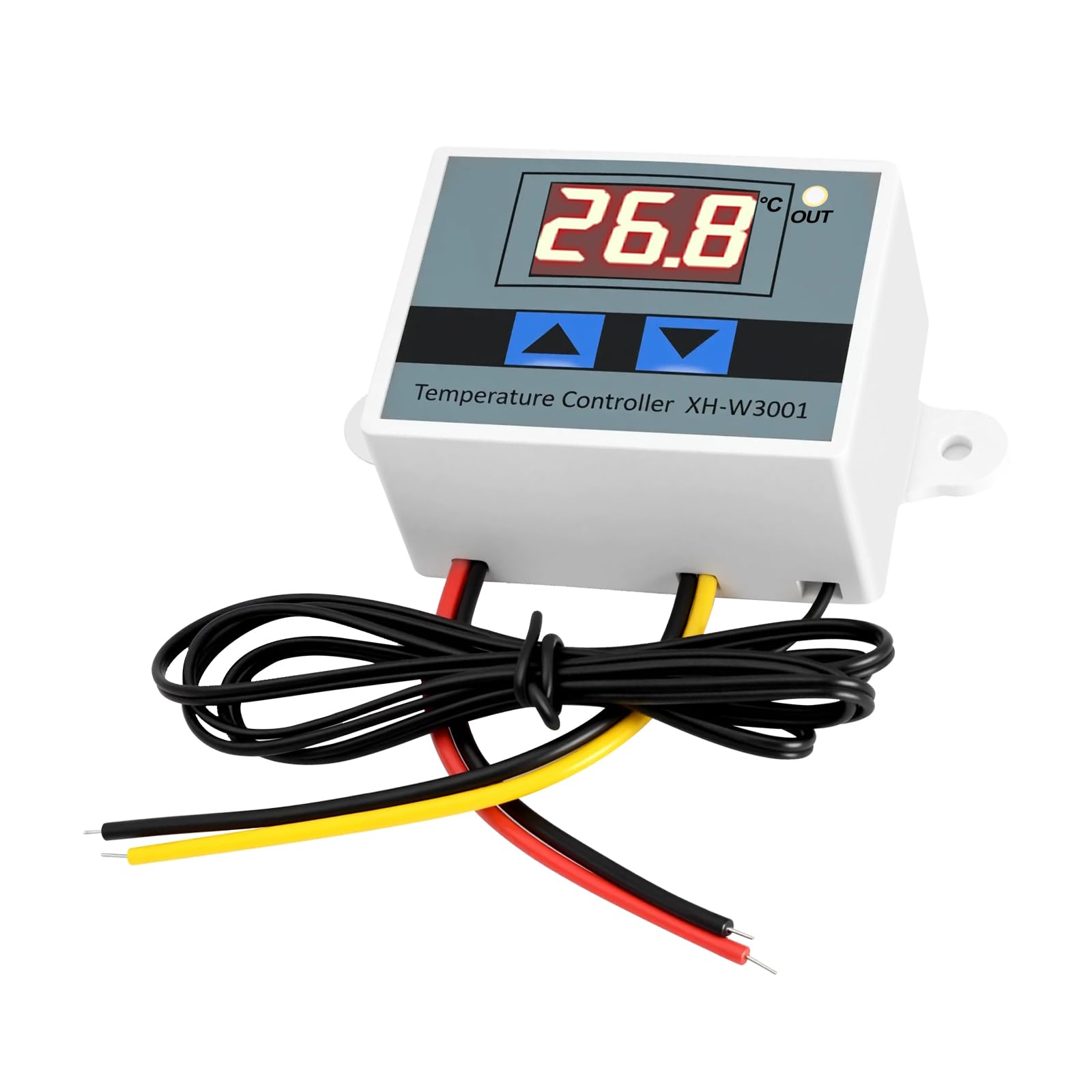 RUIZHI Digital Thermostat XH-W3001 with Sensor, AC 110V-220V Digital LED Temperature Controller with LED Display for Temperature Control Protection and Incubation