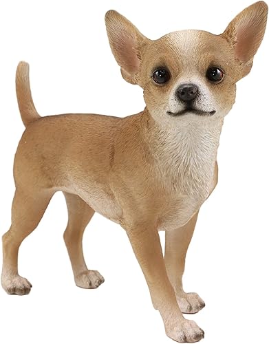 Ebros realista adorable cabeza de ciervo de pelo corto Chihuahua perro estatua 95 pulgadas de largo con ojos de vidrio realista Picante Taco Pup Pet