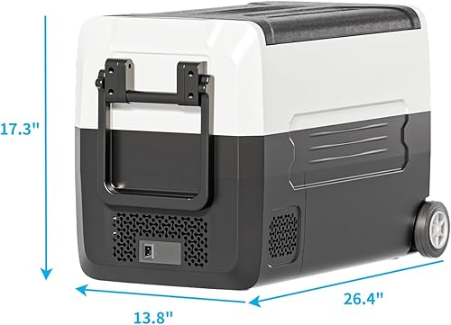 Miniatura 8 de TABU Refrigerador portátil para automóvil de 49 cuartos (45 litros), congelador y refrigerador de doble zona de 12 V con 1224 V CC y 110240 V CA,