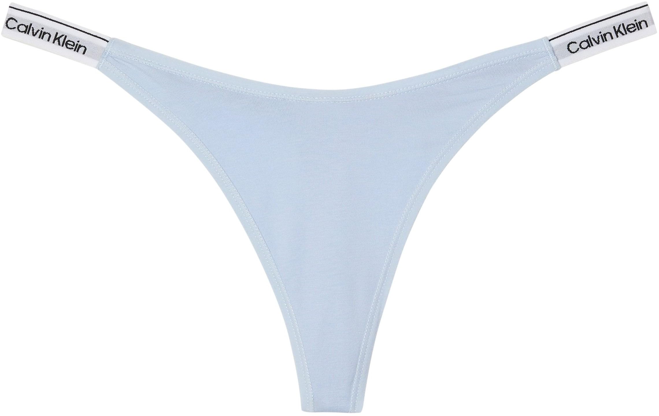 Calvin Klein Women DIPPED STRING THONG BLUE (Breezy Blue) L