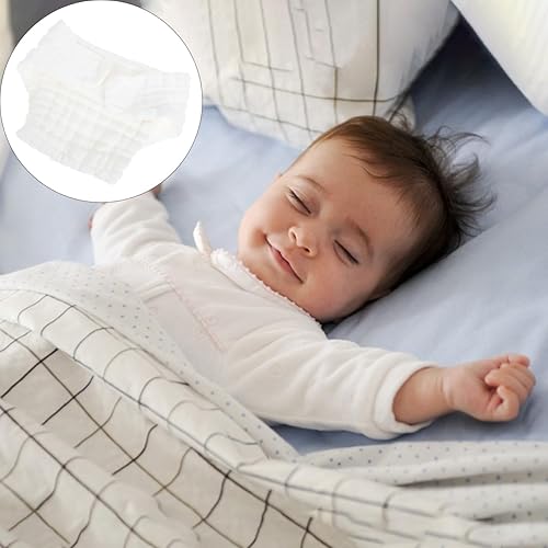 Miniatura 3 de Healifty Pañales para recién nacidos, 5 unidades, pañal, tela para bebé, algodón puro, mostaza, blanco, pañales lavables para bebés