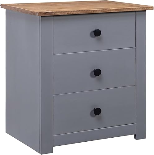 Mesitas de noche para dormitorio, mesita de noche, mesita de noche, decoración para dormitorio, color gris, 18.1 x 15.7 x 22.4 pulgadas, madera de