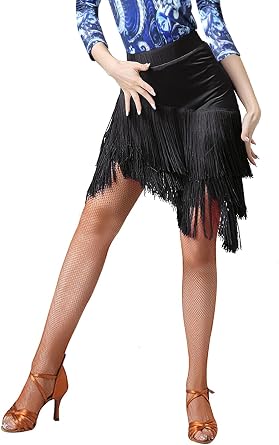 Women Fringe Dance Skirt - Latin Salsa Tango Ballroom - Sexy Fringe Wrap Mini Skirt