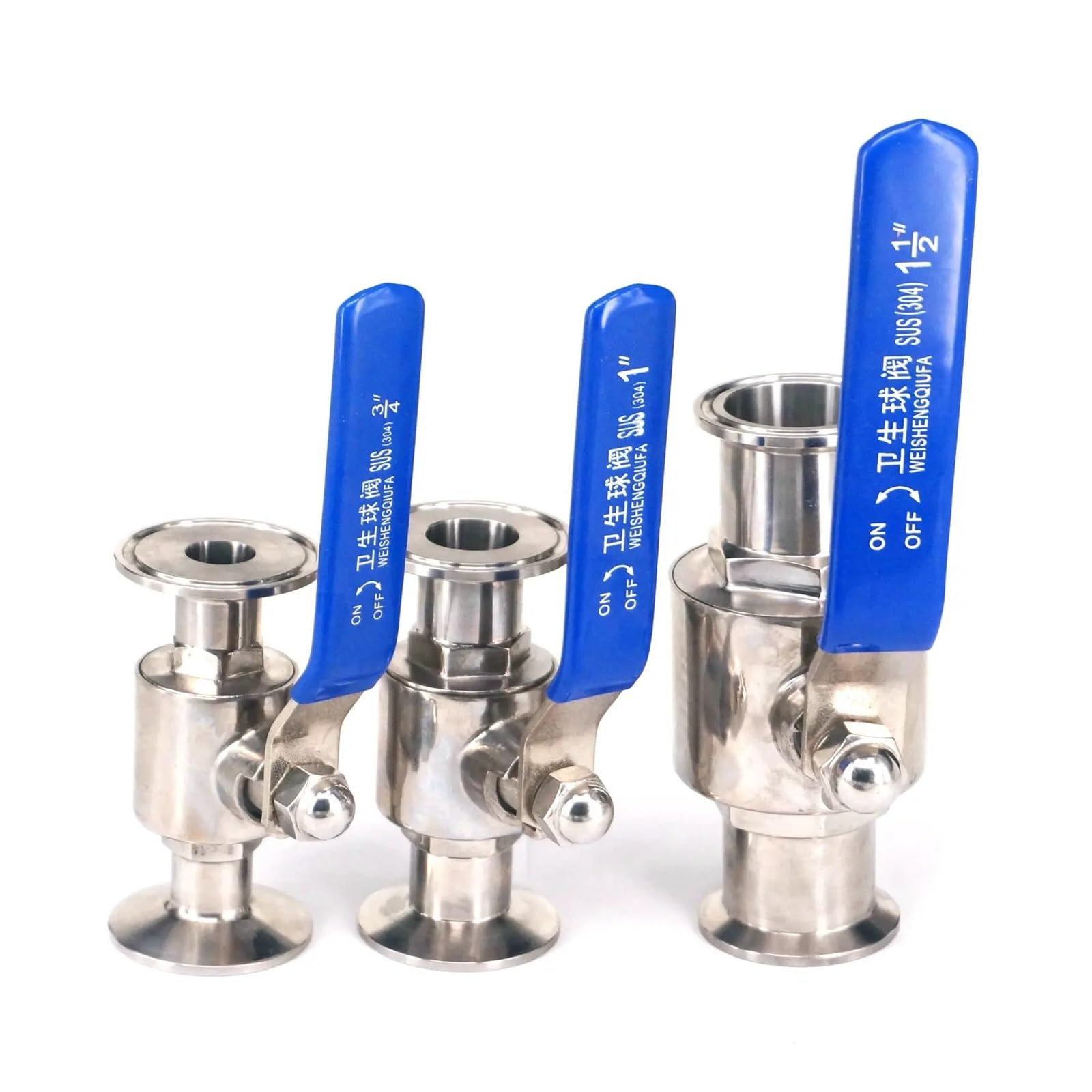 YAKUFAST 1.5" 2" 2.5" Tri Clamp Ferrule 304 Stainless Steel Sanitary Ball Valve(45x64mm 2 in. TC,316 Stainless Steel)