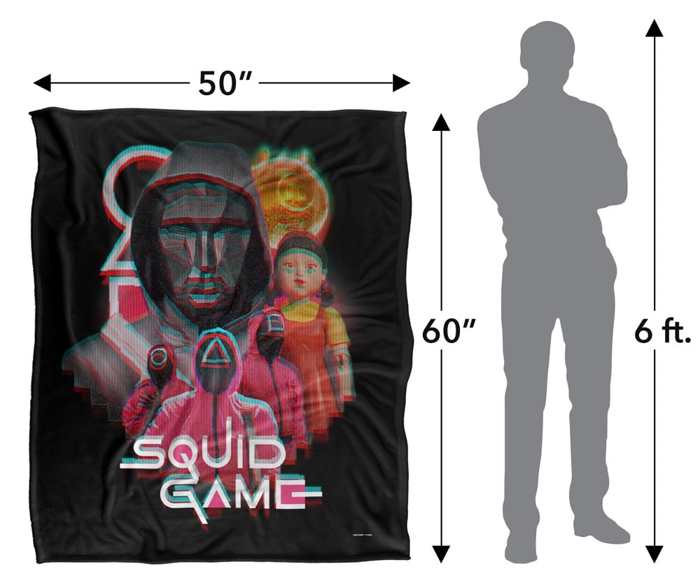 Squid Game Front Man And Guards Coperta super morbida al tatto setoso – 152 x 127 cm