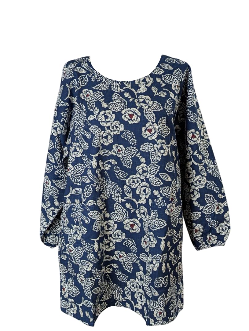 Indigo Camellia Cotton Apron
