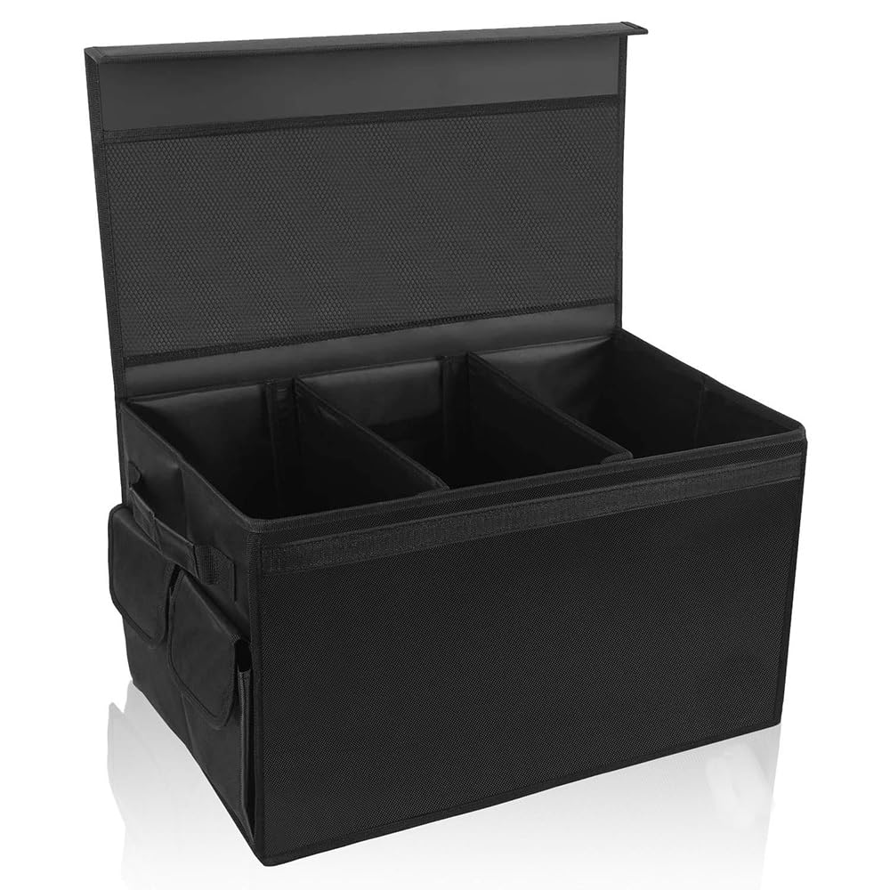 ROADPOWER Car Trunk Organizer, Foldable Car Boot Organizer, Multi Pocket Backseat Trunk Organizer, Waterproof, Dust-proof, Durable Cargo Net Storage for More Trunk Space with Adjustable Straps