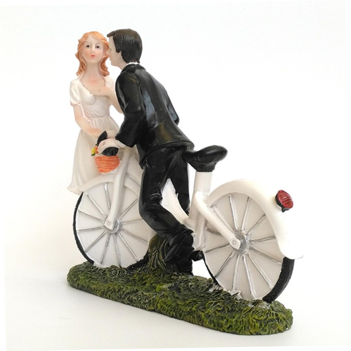 Amosfun 3 Stück Brautpaar Figur mit Fahrrad Hochzeitsdeko aus Resin Liebevolle Kuchendekoration für Besondere Anlässe Langlebiges Partyzubehör für Hochzeiten Geburtstage und Feiern