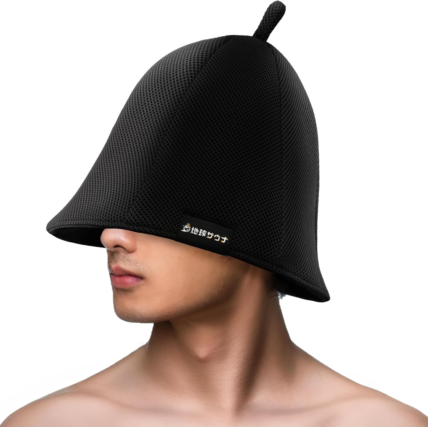 地球サウナ 超極厚メッシュサウナハット ブラック